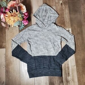 CD Copper Denim Gray Colorblock Boys Size 7 Pullover Hooded Top EUC